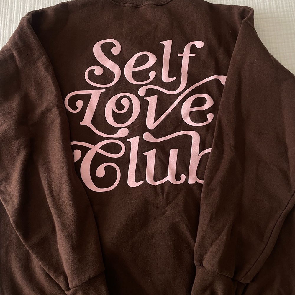 LONELY GHOST Self Love Club crewneck 🤎🩷